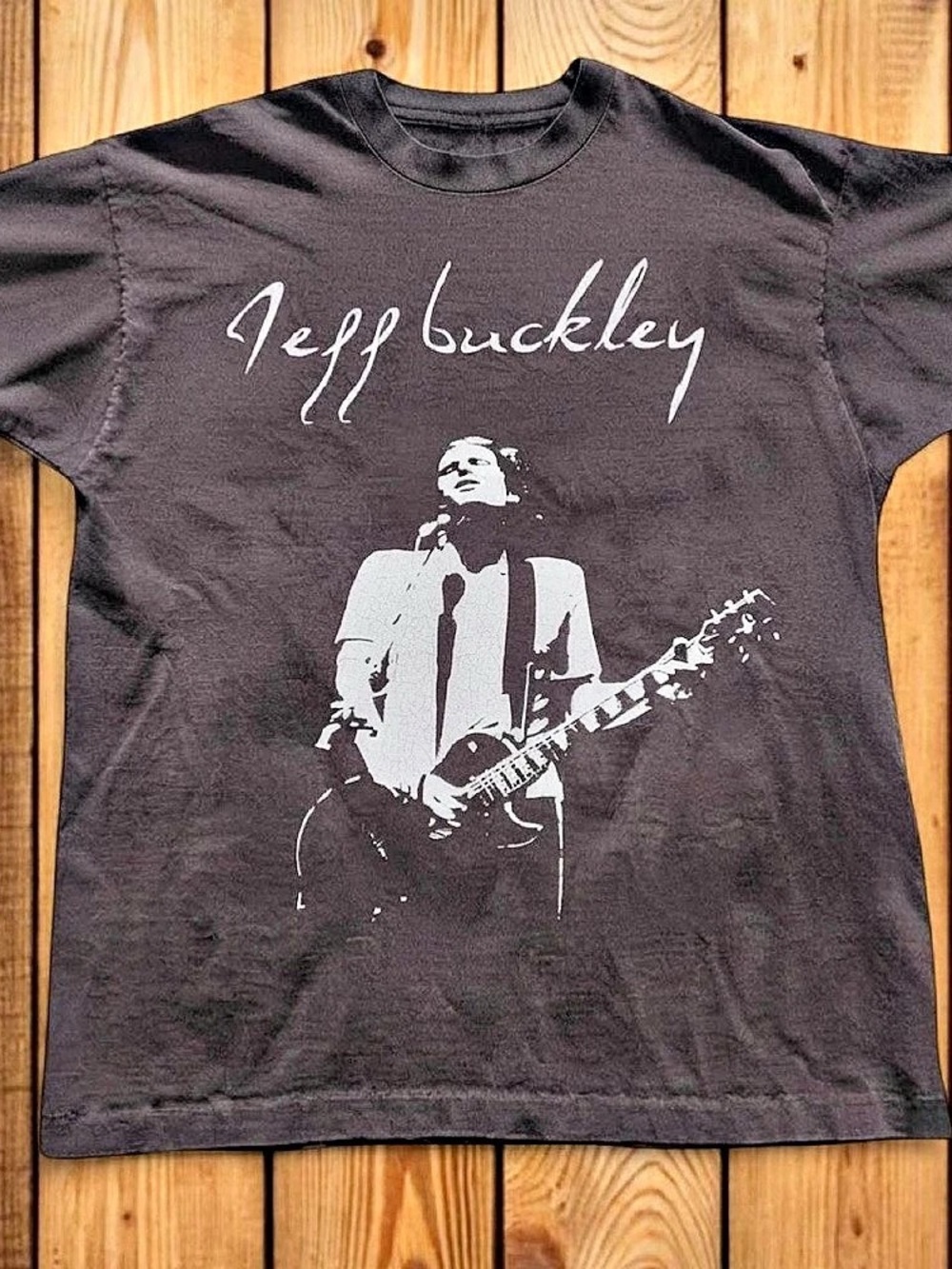 Jeff Buckley Graphic Short Sleeve Tee in Brown